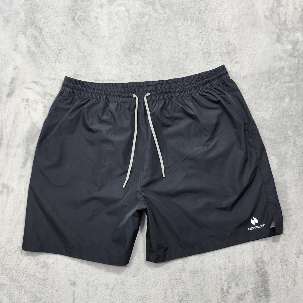 HOTSUIT Shorts Men 3XL Black Sauna Sweat Workout Athletic Weight Loss Drawstring